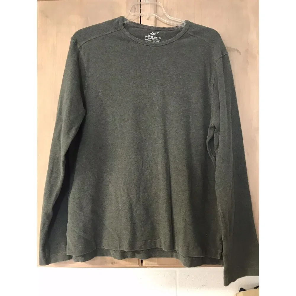 J Crew Suede Jersey Pullover Sz‎ XL Green